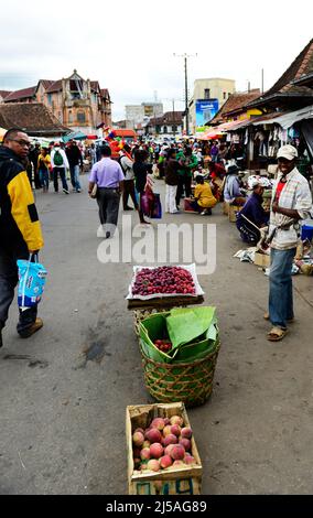 Der lebhafte Analakely Markt in Antananarivo, Madagaskar. Stockfoto