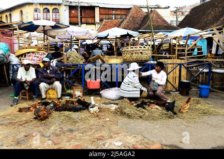 Der lebhafte Analakely Markt in Antananarivo, Madagaskar. Stockfoto