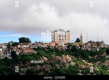 Blick auf den königlichen Palast von Rova in Antananarivo, Madagaskar. Stockfoto