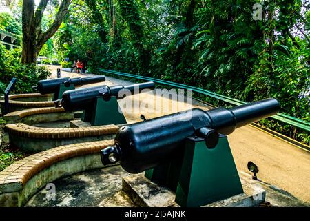 Fort Siloso ist Singapurs einzige gut erhaltene Küstenfestung, die als Teil der Verteidigung des Landes diente. Stockfoto