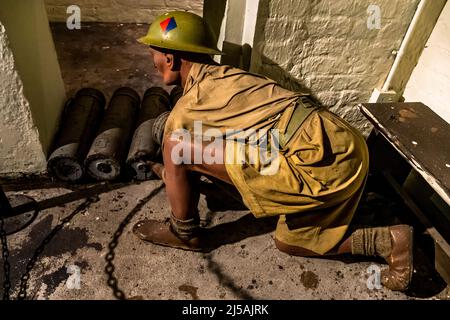 Fort Siloso ist Singapurs einzige gut erhaltene Küstenfestung, die als Teil der Verteidigung des Landes diente. Stockfoto