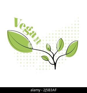 Vegane Lebensmittel Vektorgrafik - Pflanzen-basierte Lebensweise Stock Vektor