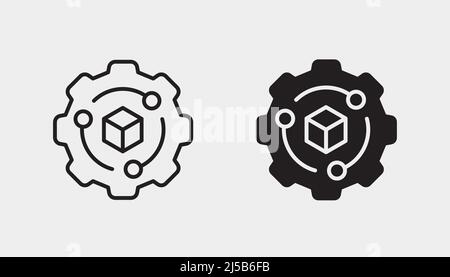 Symbol für Blockchain-Technologie. Schwarze Vektorgrafik isoliert auf weißem Hintergrund für Grafik- und Webdesign. Stock Vektor