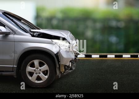 Autounfall Autounfall auf der Straße nach dem Verkehrsunfall Stockfoto