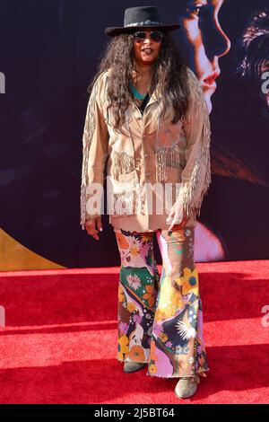 Los Angeles, USA. 21. April 2022. HOLLYWOOD, LOS ANGELES, KALIFORNIEN, USA - 21. APRIL: Die amerikanische Schauspielerin Pam Grier kommt bei der Eröffnungsnacht des TCM Classic Film Festivals 2022 zum 40.. Geburtstag von 'E.T. The Extra-Terrestrial' fand am 21. April 2022 im TCL Chinese Theatre IMAX in Hollywood, Los Angeles, Kalifornien, USA, statt. (Foto von Image Press Agency) Quelle: Image Press Agency/Alamy Live News Stockfoto