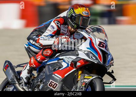 Assen, Niederlande. 22. April 2022. 22.. April 2022. Assen, Niederlande. 2022-04-22 10:38:24 ASSEN - Michael van der Mark (NED) auf seinem BMW während des freien Trainings für die Welt-Superbike-Weltmeisterschaft am TT-Kurs Assen. ANP VINCENT JANNINK netherlands Out - belgium Out Credit: ANP/Alamy Live News Credit: ANP/Alamy Live News Stockfoto