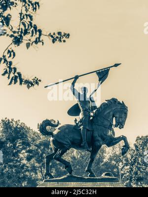 Sevilla, Sevilla Provinz, Andalusien, Südspanien. 1927 Statue von Anna Hyatt Huntington von Rodrigo Díaz de Vivar, ca. 1043 - 1099, bekannt als El Stockfoto