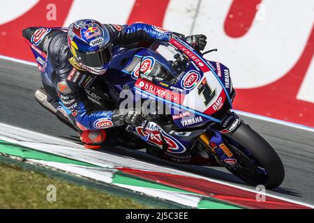 Assen, Niederlande. 22. April 2022. 22.. April 2022. Assen, Niederlande. 2022-04-22 10:48:33 ASSEN - Toprak Razgatlõoglu (TUR) auf seiner Yamaha beim freien Training für die Superbike-Weltmeisterschaft auf dem TT Circuit Assen. ANP VINCENT JANNINK netherlands Out - belgium Out Credit: ANP/Alamy Live News Credit: ANP/Alamy Live News Stockfoto