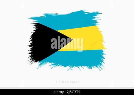 Grunge Flagge der Bahamas, Vektor abstrakt Grunge gebürstete Flagge der Bahamas auf grauem Hintergrund. Stock Vektor