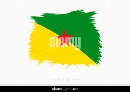 Grunge-Flagge von Französisch-Guayana, Vektor abstrakt Grunge gebürstete Flagge von Französisch-Guayana auf grauem Hintergrund. Stock Vektor
