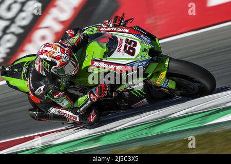 Assen, Niederlande. 22. April 2022. 22.. April 2022. Assen, Niederlande. 2022-04-22 10:57:39 ASSEN - Jonathan Rea (GBR) auf seiner Kawasaki während des freien Trainings für die Superbike-Weltmeisterschaft auf dem TT Circuit Assen. ANP VINCENT JANNINK netherlands Out - belgium Out Credit: ANP/Alamy Live News Credit: ANP/Alamy Live News Stockfoto