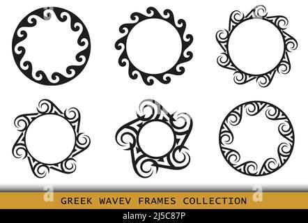 Altgriechische Rahmenmuster, Satz antiker Bordüren aus Griechenland Stock Vektor