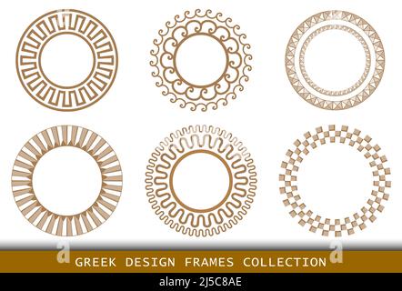 Altgriechische Rahmenmuster, Satz antiker Bordüren aus Griechenland Stock Vektor