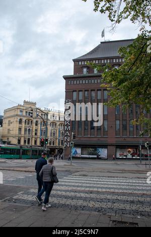 Das Stockmann Helsinki Center ist ein kulturell bedeutendes Geschäfts- und Kaufhaus im Zentrum von Helsinki, Finnland. Es ist eines von Stockfoto