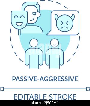 Passiv-aggressives türkisfarbenes Konzeptsymbol Stock Vektor