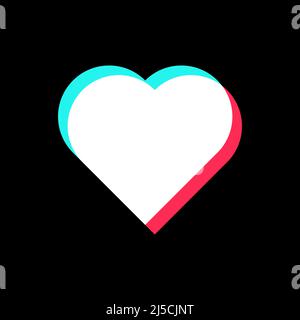Symbol für „Glitch Heart“ für soziale Medien Stock Vektor