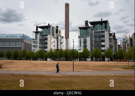 24.06.2018, Helsinki, Finnland, Europa - Wohngebiet mit modernen Wohnhäusern im Süden der finnischen Hauptstadt. [Automatisierte Übersetzung] Stockfoto