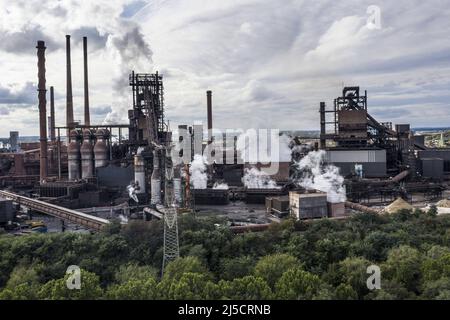 Duisburg, DEU, 09/27/2020 - ThyssenKrupp Stahlwerk Duisburg Hamborn, die Aktienkurse von ThyssenKrupp sind in den letzten Wochen stark gesunken. [Automatisierte Übersetzung] Stockfoto