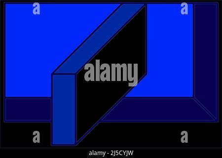 Vektorbild einer geometrischen abstrakten optischen Form einer rechteckigen Form Stockfoto