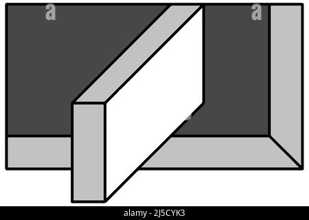 Vektorbild einer geometrischen abstrakten optischen Form einer rechteckigen Form Stockfoto