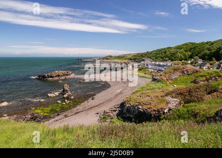 Fischerdorf Dunure an der schottischen Küste von Ayrshire Stockfoto