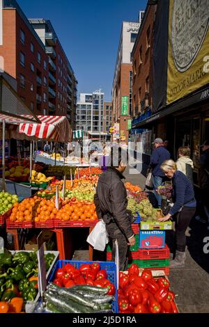 Moore Street Market in Dublin, Irland Stockfoto