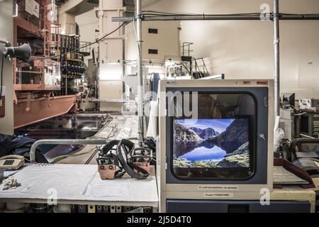 Das Kernkraftwerk Isar 2 in Essenbach bei Landshut, Kernkraftwerk, Bayern, Sieb im Reaktorgebäude, Stockfoto