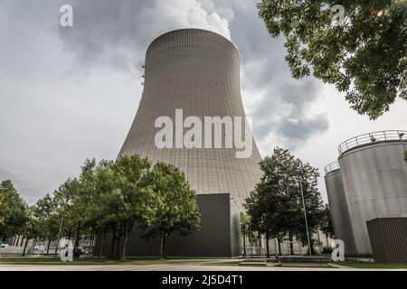 Kernkraftwerk Isar 2 in Essenbach bei Landshut, Kernenergie, Kernkraft, Bayern, [automatisierte Übersetzung] Stockfoto