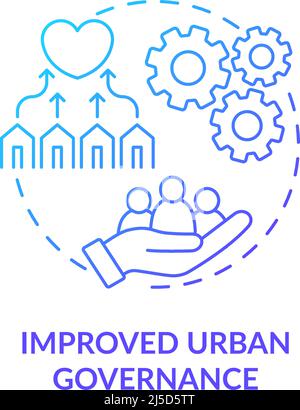 Verbessertes Urban Governance Blue Gradient Concept Icon Stock Vektor