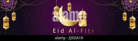 Eid Festive Vektor Illustration Hintergrund. Eid-Banner-Design. Elegante Tapete, Banner, Poster. Eid Al Fitr-Banner. Stock Vektor