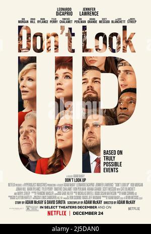 Don't Look Up Jahr : 2021 USA Regie : Adam McKay Amerikanisches Plakat Stockfoto