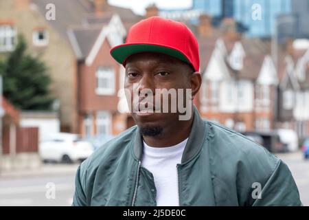 Der britische MC, Rapper, Songwriter und Plattenproduzent Dylan Kwabena Mills MBE, besser bekannt unter seinem Künstlernamen Dizzee Rascal, tritt im Croydon Magistrat auf Stockfoto