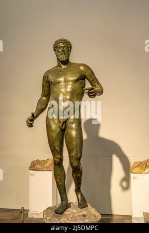 Bronzestatue des Septimius Severus im Zypernmuseum, Nikosia, Zypern, Europa | Bronzestatue des Septimius Severus, The Cyprus Museum, Nicosia, Cypru Stockfoto