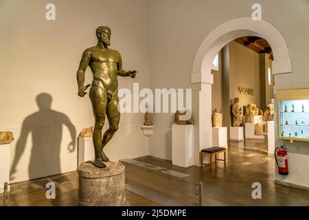 Bronzestatue des Septimius Severus im Zypernmuseum, Nikosia, Zypern, Europa | Bronzestatue des Septimius Severus, The Cyprus Museum, Nicosia, Cypru Stockfoto