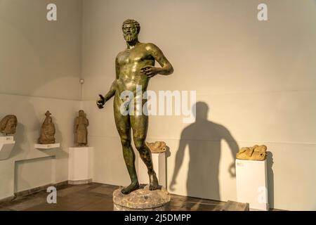 Bronzestatue des Septimius Severus im Zypernmuseum, Nikosia, Zypern, Europa | Bronzestatue des Septimius Severus, The Cyprus Museum, Nicosia, Cypru Stockfoto