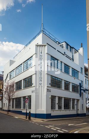 4 Northington Street Bloomsbury London - modernes oder Art déco-Gebäude, ehemaliges Industriegebäude aus dem Jahr 1930s. Stockfoto