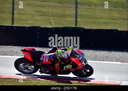 Assen, Niederlande. 22. April 2022. NÂ 19 Alvaro Bautista ESP Ducati Panigale V4R ARUBA.IT Racing - Ducati während der Motul Dutch Round - FIM Superbike World Championship 2022 - Freies Training und Qualifikationen, World Superbike - SBK in Assen (Niederlande), Niederlande, April 22 2022 Credit: Independent Photo Agency Srl/Alamy Live News Stockfoto