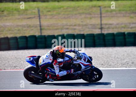 Assen, Niederlande. 22. April 2022. NÂ 60 Michael van der Mark NED BMW M1000 RR BMW Motorrad während der Motul Dutch Round - FIM Superbike World Championship 2022 - Freies Training und Qualifikationen, World Superbike - SBK in Assen (Niederlande), Niederlande, April 22 2022 Quelle: Independent Photo Agency Srl/Alamy Live News Stockfoto