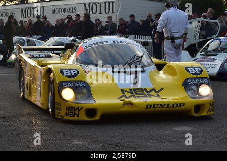 Porsche 956 Warten auf den Startplatz, Starting Life 1982 siegen der Porsche 956 und 962 sieben Mal die 24 Stunden von Le Mans, Porsche 956, Porsch Stockfoto