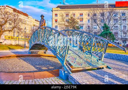 Imre Nagy Denkmal, im kleinen Park auf dem Lajos Kossuth Platz, Budapest, Ungarn Stockfoto