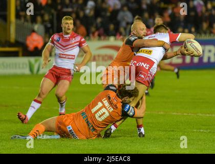 Castleford, Großbritannien. 22. April 2022. Betfred Super League Spiel zwischen Castleford Tigers und St. Helens im Mend-A-Hose Jungle, Castleford, West Yorkshire, Großbritannien am 22/04/2022 Credit: Craig Cresswell/Alamy Live News Stockfoto