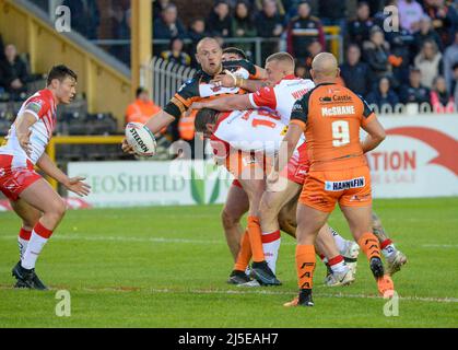 Castleford, Großbritannien. 22. April 2022. Betfred Super League Spiel zwischen Castleford Tigers und St. Helens im Mend-A-Hose Jungle, Castleford, West Yorkshire, Großbritannien am 22/04/2022 Credit: Craig Cresswell/Alamy Live News Stockfoto