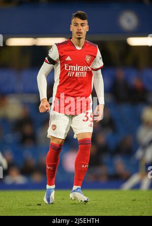 London, Großbritannien. 20. April 2022 - Chelsea gegen Arsenal - Premier League - Stamford Bridge Gabriel Martinelli während des Spiels der Premier League auf der Stamford Bridge Bildnachweis: © Mark Pain / Alamy Live News Stockfoto