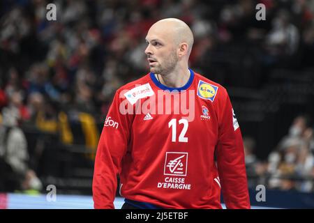 Torwart Vincent Gerard (Frankreich) gegen Schweden. EHF Euro 2022. Halbfinale Stockfoto