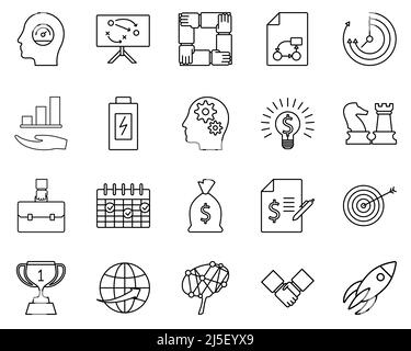 Satz von Business manamant Icon Set Agreement, Business Icon Business manamant Vektorsymbol auf weißem Hintergrund. Stock Vektor