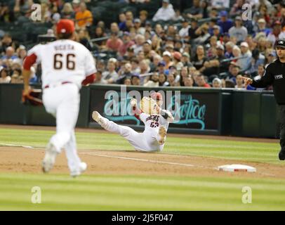 Phoenix, Arizona, USA. 22. Apr, 2022. Zwischen den New York Mets und den Arizona Diamondbacks auf dem Case Field in Phoenix, Arizona. Michael Cazares/Cal Sport Media. Kredit: csm/Alamy Live Nachrichten Stockfoto