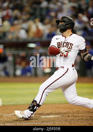 Phoenix, Arizona, USA. 22. Apr, 2022. Zwischen den New York Mets und den Arizona Diamondbacks auf dem Case Field in Phoenix, Arizona. Michael Cazares/Cal Sport Media. Kredit: csm/Alamy Live Nachrichten Stockfoto