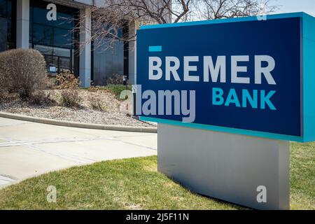 SAINT CLOUD, MINNESOTA - 19. Februar 2022: Bremer Bank, 1100 W St. Germain Street, ist fotografiert. Stockfoto