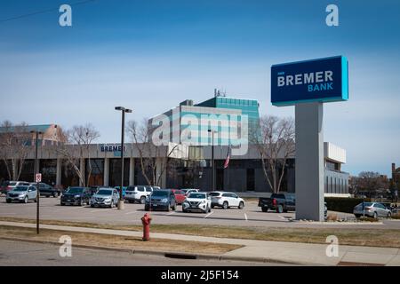 SAINT CLOUD, MINNESOTA - 19. Februar 2022: Bremer Bank, 1100 W St. Germain Street, ist fotografiert. Stockfoto