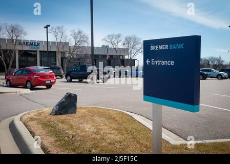 SAINT CLOUD, MINNESOTA - 19. Februar 2022: Bremer Bank, 1100 W St. Germain Street, ist fotografiert. Stockfoto